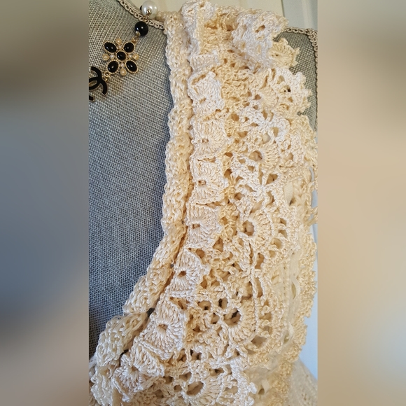 $2,200 OSCAR DE LA RENTA IVORY SILK WOOL EXCL CABLE KNIT RUNWAY BLOUSE M - Picture 5 of 13